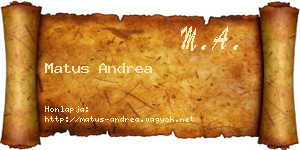 Matus Andrea névjegykártya